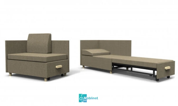 تصویر مبل تختخواب شو بیمارستانی در حالت باز و بسته