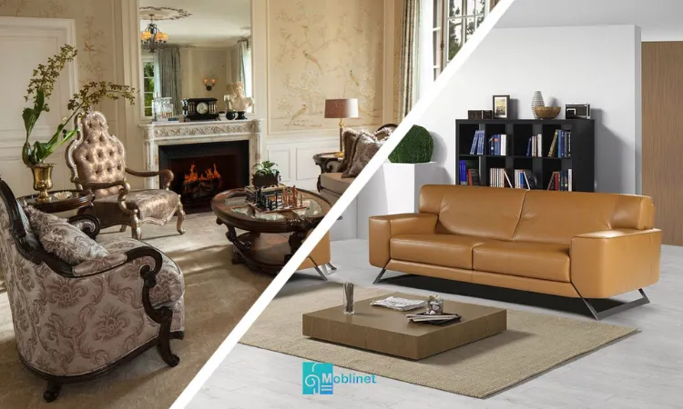 مقایسه ظاهری مبل و کاناپه