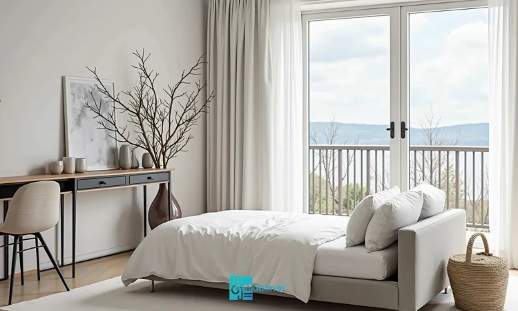 تصویر مبل تخت خواب شو هتلی زیبا