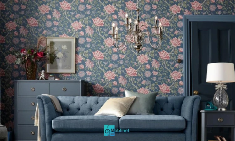 تصویر ترند زودگذر کاغذ دیواری با پترن شلوغ