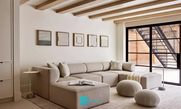 تصویر دکور خانه با رنگ های گرم و خنثی